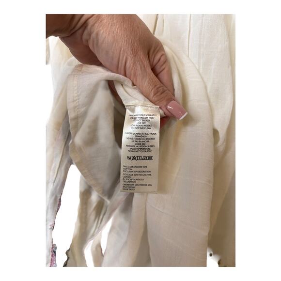 Free People Sweet Escape Midi Dress Embroidered Boho Cottage Western Hippie M - Picture 13 of 15